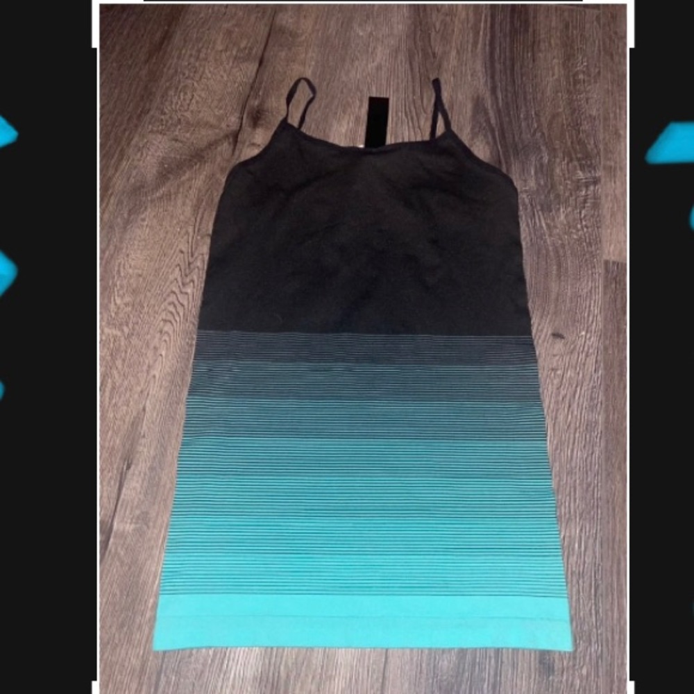 Brand New Layering Tank. Black/teal